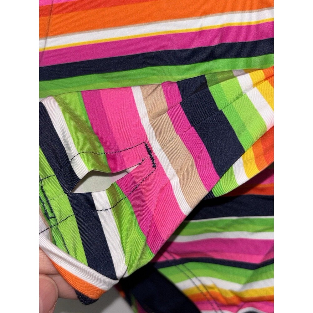 Trina Turk Striped Paddle Suit Rash Guard Medium Swimsuit MSRP: $182.00 - Picture 4 of 7